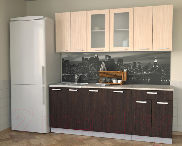 Изображение товара Кухонный гарнитур Интерлиния Мила 20-60 (дуб венге/дуб молочный/опал светлый)