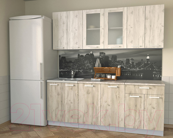 Изображение товара Кухонный гарнитур Интерлиния Мила 20-60 (дуб серый/дуб белый/опал светлый)