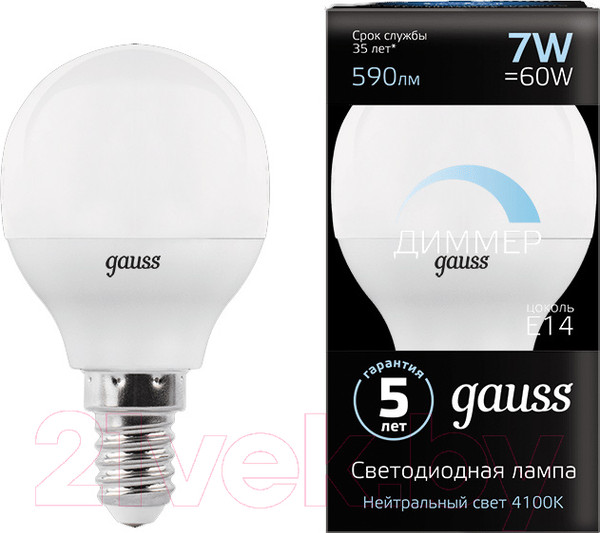 Изображение товара Лампа Gauss Globe E14 7W 4100K / 105101207-D