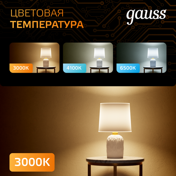 Изображение товара Лампа Gauss E27 16W 3000K / 105102116