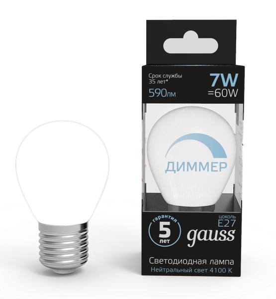 Изображение товара Лампа Gauss Globe E27 7W 4100K / 105102207-D