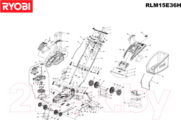 Изображение товара Газонокосилка электрическая Ryobi RLM15E36H (5133002345)