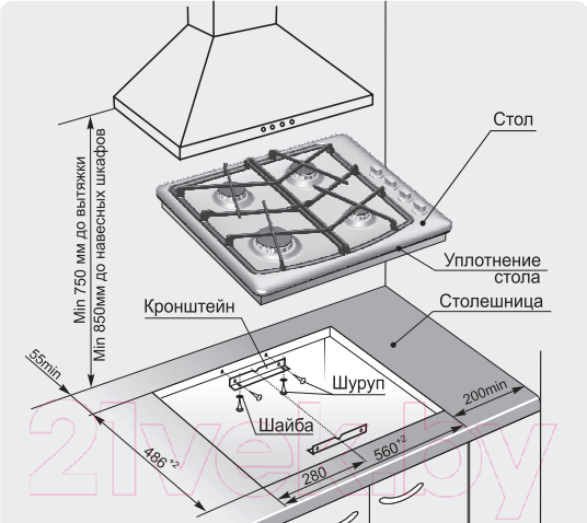 Изображение товара Газовая варочная панель GEFEST 1211 К6