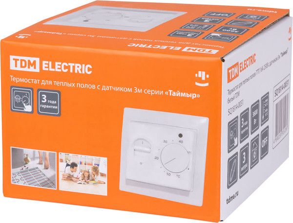 Изображение товара Терморегулятор для теплого пола TDM Таймыр SQ1814-0031 (белый)