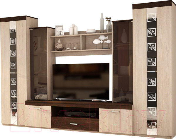 Изображение товара Стенка Астрид Мебель Палермо-4 / ЦРК.ПЛР.04 (анкор белый/венге)