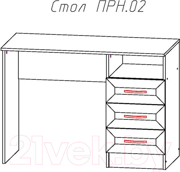 Изображение товара Письменный стол Астрид Мебель Принцесса / ЦРК.ПРН.02 (анкор белый)