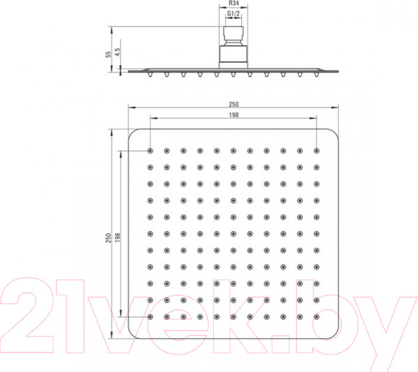 Изображение товара Лейка верхнего душа Deante Cascada Floks NAC 002K
