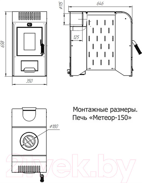 Изображение товара Печь отопительно-варочная Теплодар Метеор-150