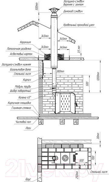 Изображение товара Печь отопительно-варочная Теплодар Метеор-220