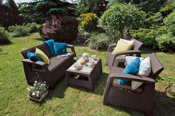 Изображение товара Кофейный столик садовый Keter Corfu Table / 207786 (коричневый)