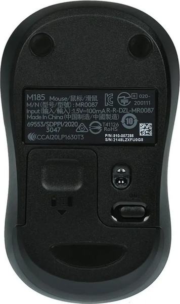 Изображение товара Мышь Logitech M185 (черный/серый)