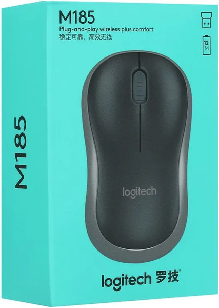 Изображение товара Мышь Logitech M185 (черный/серый)