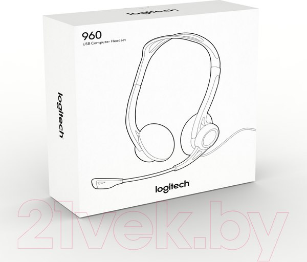 Изображение товара Наушники-гарнитура Logitech PC Headset 960 USB (981-000100)