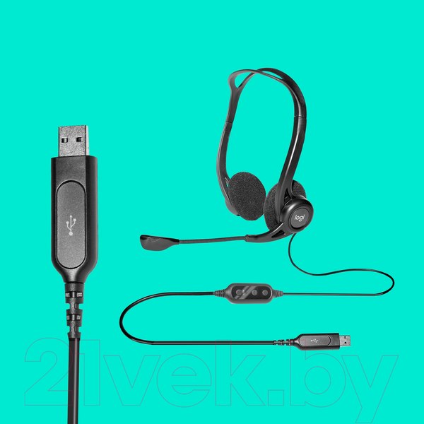 Изображение товара Наушники-гарнитура Logitech PC Headset 960 USB (981-000100)