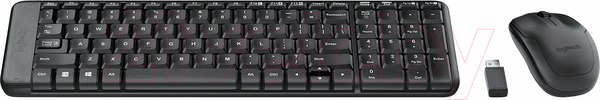 Изображение товара Комплект клавиатура и мышь Logitech MK220 920-003169 / 920-003236 (черный)