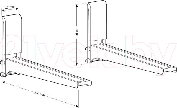 Изображение товара Кронштейн для крепления микроволновой печи Holder MWS-2005 (белый)