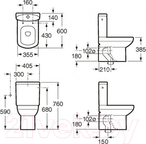 Изображение товара Чаша унитаза напольного Roca Dama Senso Compacto 7342518000