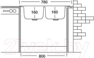 Изображение товара Мойка кухонная Kromevye EC 189 D