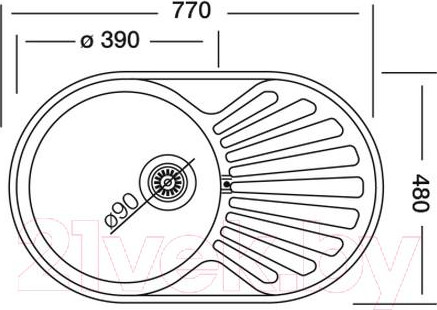 Изображение товара Мойка кухонная Kromevye EC 259 D