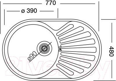 Изображение товара Мойка кухонная Kromevye EХ 159 D
