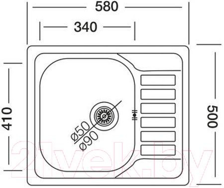 Изображение товара Мойка кухонная Kromevye Triton EC 196 D