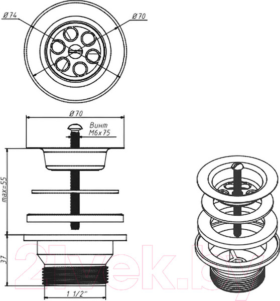 Изображение товара Выпуск сифона ОРИО А-4004-02