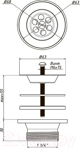 Изображение товара Выпуск сифона ОРИО А-3204-2