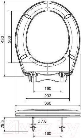 Изображение товара Сиденье для унитаза ОРИО К-01-2 (темно-серый)