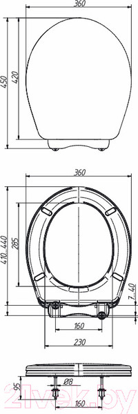 Изображение товара Сиденье для унитаза ОРИО К-08-2 (фиолетовый)