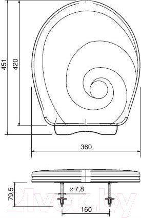 Изображение товара Сиденье для унитаза ОРИО КУ2-1 (белый)