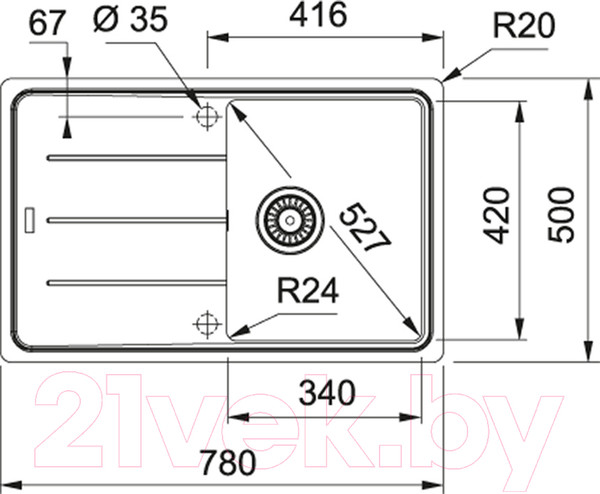 Изображение товара Мойка кухонная Franke Basis BFG 611 (114.0313.332)