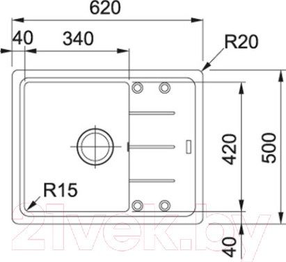 Изображение товара Мойка кухонная Franke Basis BFG 611C (114.0280.847)