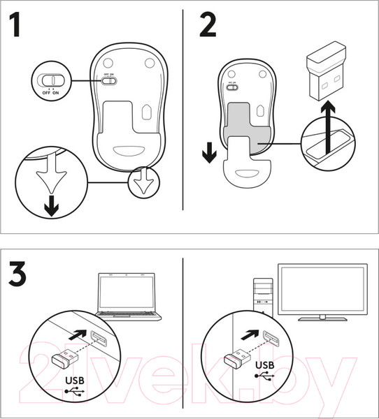 Изображение товара Мышь Logitech M185 910-002240 / 910-002633 (черный/красный)