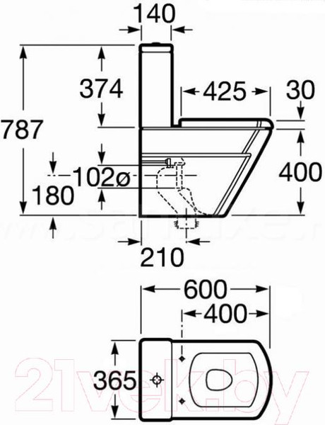 Изображение товара Чаша унитаза напольного Roca Hall 7342629000