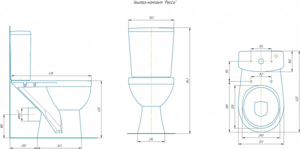 Изображение товара Унитаз напольный Rosa Ресса (белый)