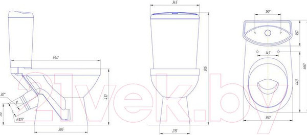 Изображение товара Унитаз напольный Rosa Комфорт (коричневый)