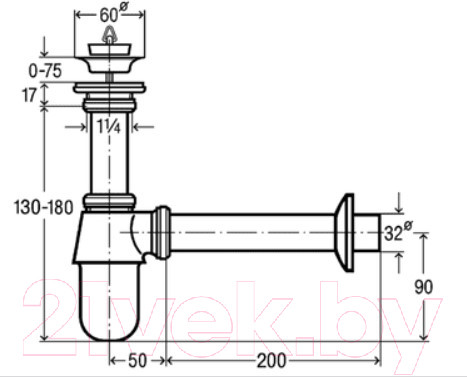 Изображение товара Сифон Viega 366681 (хром)