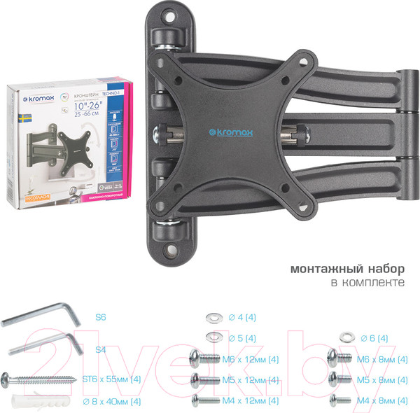 Изображение товара Кронштейн для телевизора Kromax Techno-1 (темно-серый)