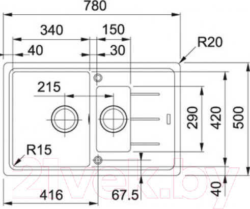 Изображение товара Мойка кухонная Franke Basis BFG 651-78 (114.0313.263)