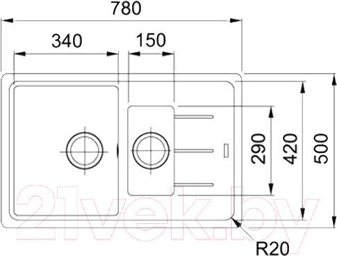 Изображение товара Мойка кухонная Franke Basis BFG 651-78 (114.0280.897)