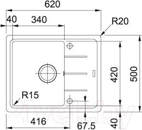 Изображение товара Мойка кухонная Franke Basis BFG 611C (114.0313.334)