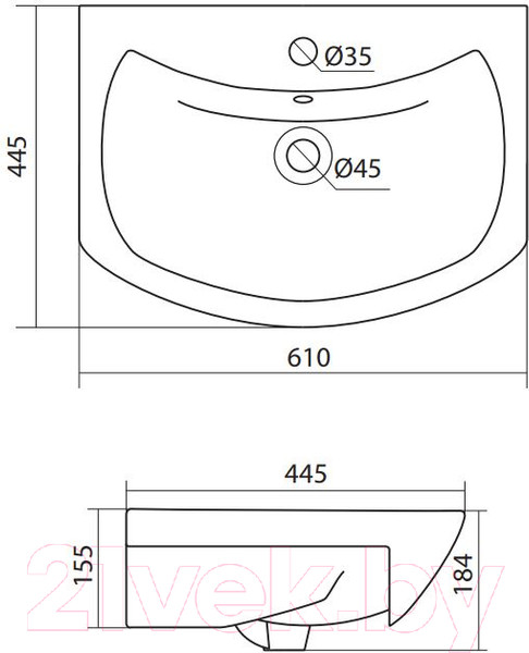 Изображение товара Умывальник Santek Балтика 60 (WH110246)