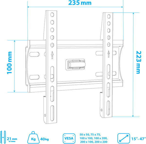 Изображение товара Кронштейн для телевизора ARM Media PLASMA-5 (черный)