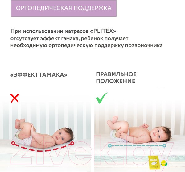 Изображение товара Матрас в кроватку Plitex Комфорт-элит ЭЛ-119-02