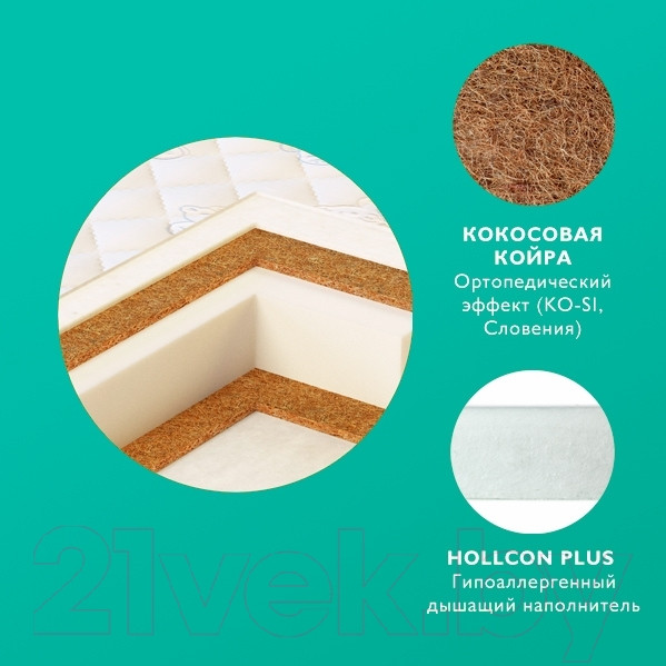 Изображение товара Матрас в кроватку Plitex EcoSoft ЭКС-01 (ЭКС-119-01)