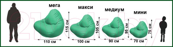 Изображение товара Бескаркасное кресло Flagman Relax Г4.2-03 (оливковый)