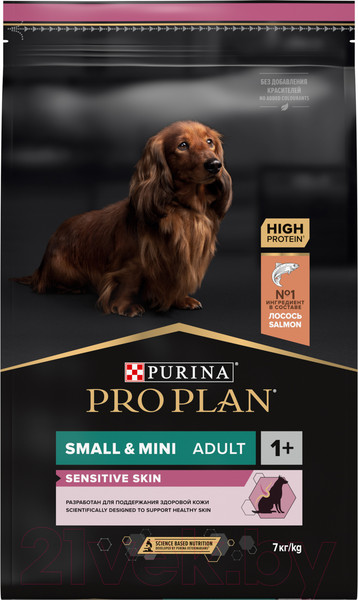 Изображение товара Сухой корм для собак Pro Plan Adult OptiDerma Small & Mini с лососем и рисом (7кг)