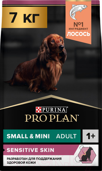 Изображение товара Сухой корм для собак Pro Plan Adult OptiDerma Small & Mini с лососем и рисом (7кг)