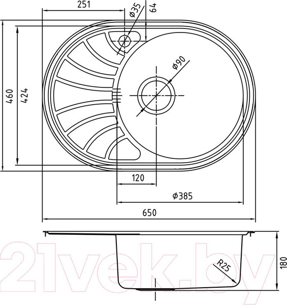 Изображение товара Мойка кухонная IDDIS Suno SUN65SRi77