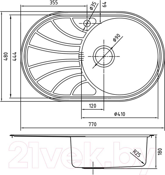 Изображение товара Мойка кухонная IDDIS Suno SUN77SRi77